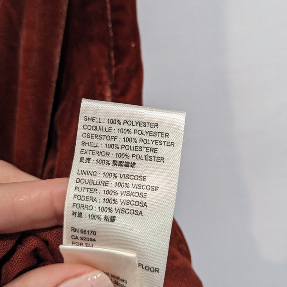 Free People Velvet Mini Skirt Deep Burnt Orange Size 0 XS - Picture 10 of 10